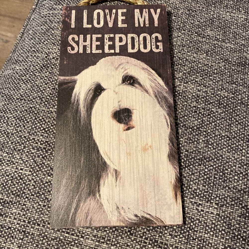 I Love My Sheepdog Wood Sign Home/Wall Decor